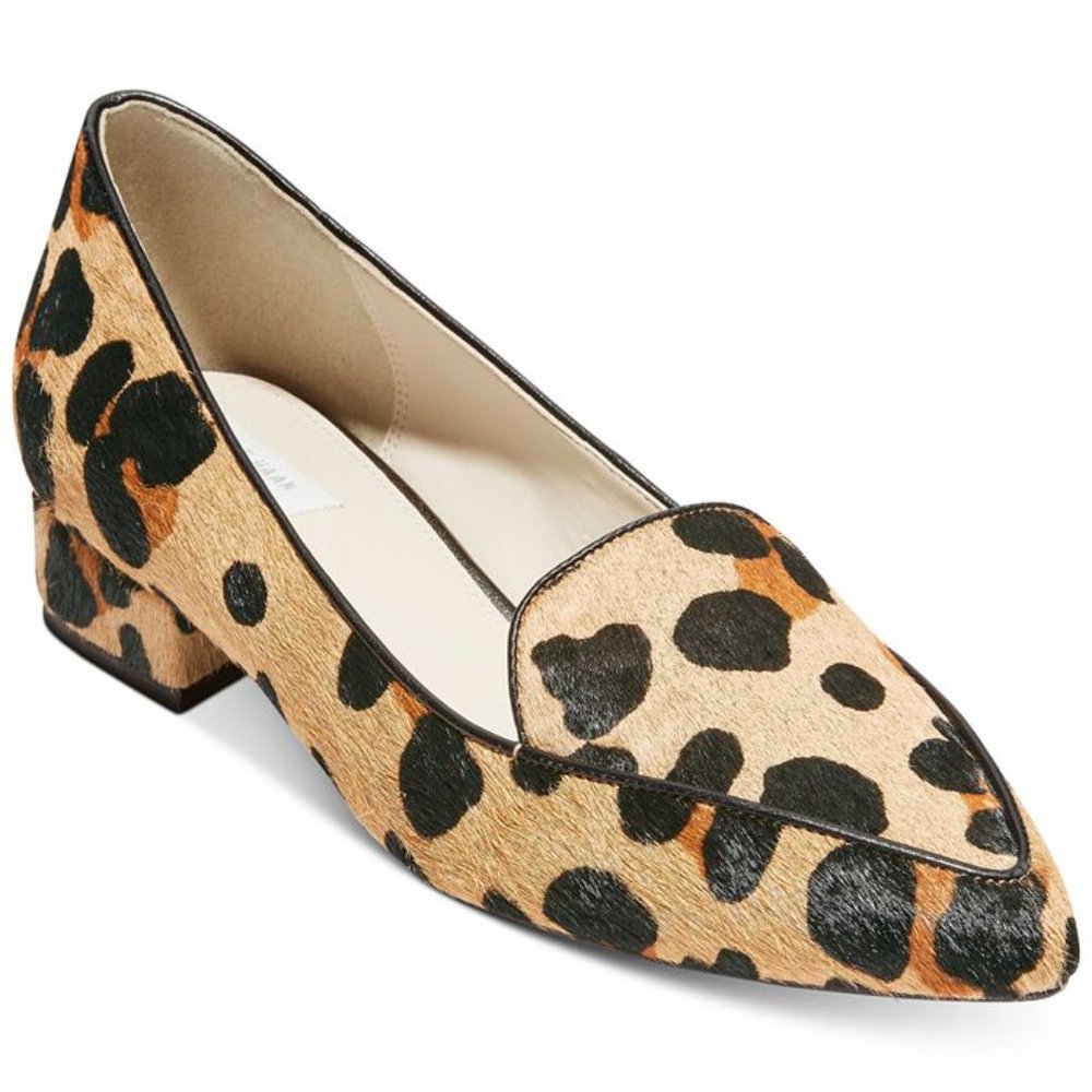 💥 (10 for $10) Cole Haan Women's Dellora Skimmer Flat in Ocelot Hair Calf Print
